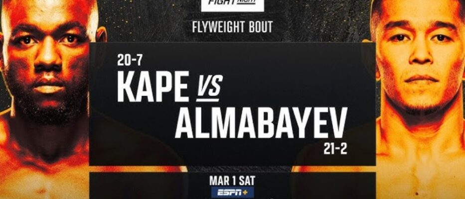 UFC Fight Night : Kape vs. Almabayev – Résultats et moments forts